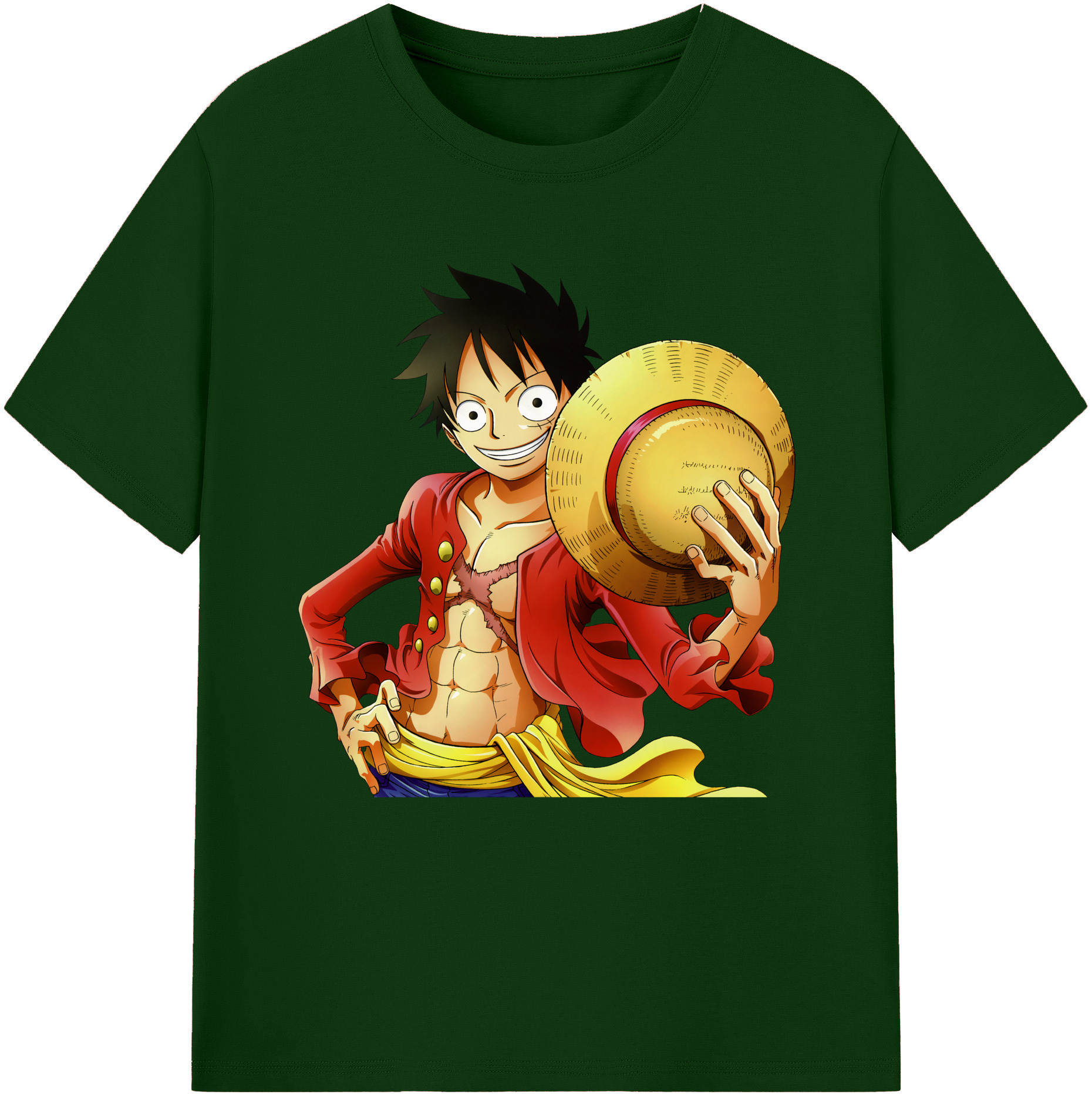 ワンピース モンキー・D・ルフィ ONE PIECE Monkey D. Luffy 綿100％半袖Tシャツ（フロントプリント）
